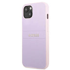 Guess Saffiano Strap dėklas iPhone 13 mini – violetinis
