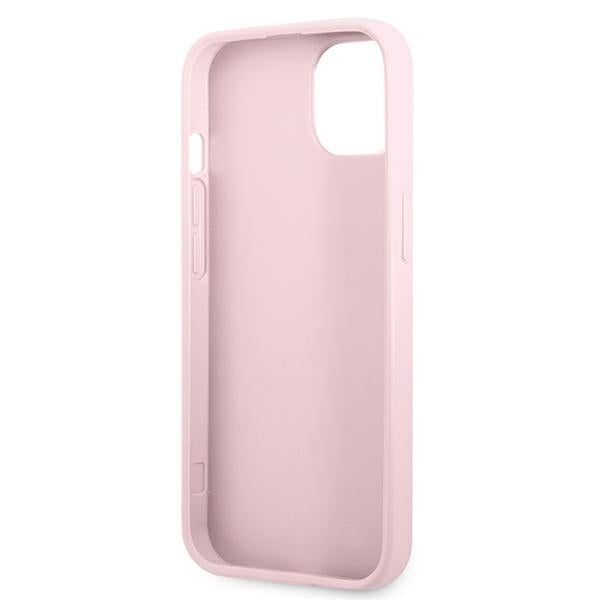 Guess Saffiano Strap dėklas iPhone 13 mini – violetinis