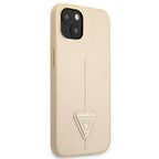 Guess Saffiano Triangle dėklas iPhone 13 mini – smėlinis