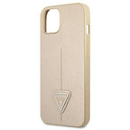 Guess Saffiano Triangle dėklas iPhone 13 mini – smėlinis