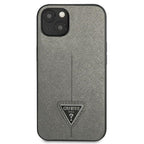 Guess Saffiano Triangle dėklas iPhone 13 mini – sidabrinis
