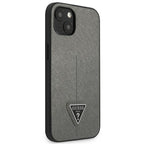 Guess Saffiano Triangle dėklas iPhone 13 mini – sidabrinis