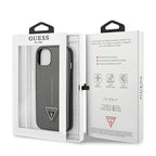Guess Saffiano Triangle dėklas iPhone 13 mini – sidabrinis