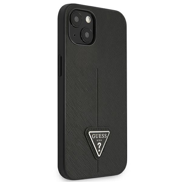 Guess Saffiano Triangle dėklas iPhone 13 mini – juodas