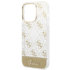 Guess dėklas iPhone 14 Pro – auksinis, 4G Pattern Script
