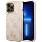 Guess 4G Vintage Gold Logo dėklas iPhone 14 Pro – rožinis