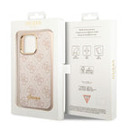 Guess 4G Vintage Gold Logo dėklas iPhone 14 Pro – rožinis