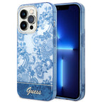 Guess Porcelain dėklas iPhone 14 Pro – mėlynas