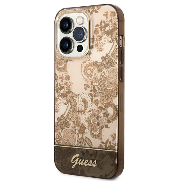 Guess dėklas iPhone 14 Pro – ochra