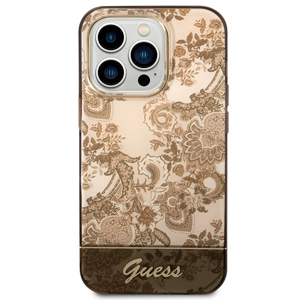 Guess dėklas iPhone 14 Pro – ochra