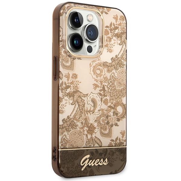 Guess dėklas iPhone 14 Pro – ochra