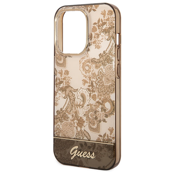 Guess dėklas iPhone 14 Pro – ochra