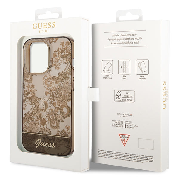 Guess dėklas iPhone 14 Pro – ochra