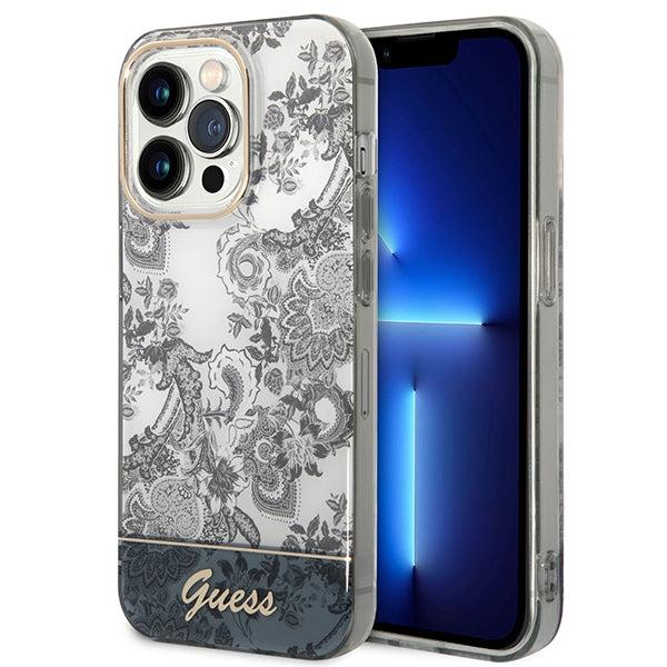 Guess Porcelain dėklas iPhone 14 Pro – pilkas