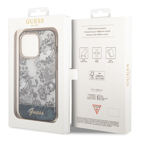 Guess Porcelain dėklas iPhone 14 Pro – pilkas