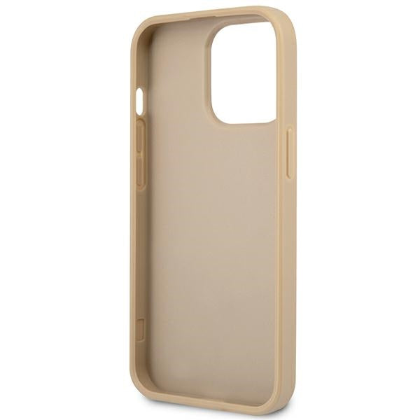 Guess dėklas iPhone 14 Pro – smėlio (Saffiano)