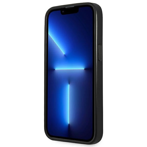 Guess Saffiano Triangle dėklas iPhone 14 Pro – sidabrinis