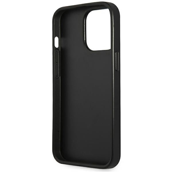 Guess Saffiano Triangle dėklas iPhone 14 Pro – sidabrinis