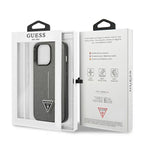 Guess Saffiano Triangle dėklas iPhone 14 Pro – sidabrinis