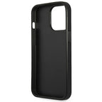 Guess dėklas iPhone 14 Pro – juodas Saffiano