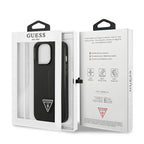 Guess dėklas iPhone 14 Pro – juodas Saffiano