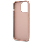 Guess dėklas iPhone 14 Pro – rožinis Saffiano