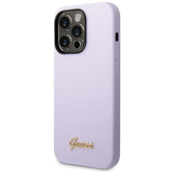 Guess silikoninis dėklas iPhone 14 Pro – violetinis