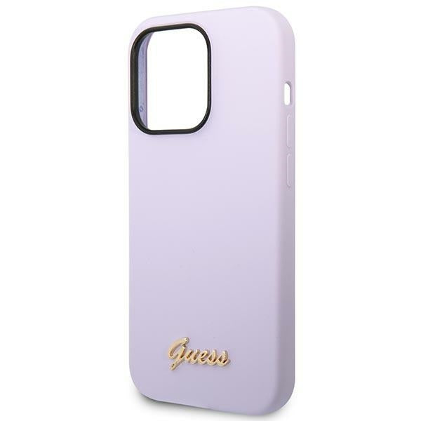 Guess silikoninis dėklas iPhone 14 Pro – violetinis