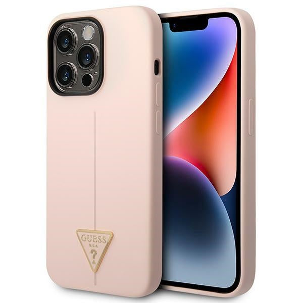 Guess silikoninis dėklas iPhone 14 Pro – rožinis