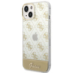 Guess 4G Pattern Script dėklas iPhone 14 Plus – auksinis