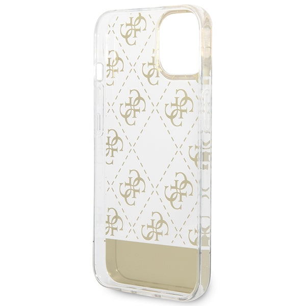 Guess 4G Pattern Script dėklas iPhone 14 Plus – auksinis