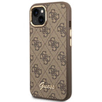Guess 4G Vintage Gold Logo dėklas iPhone 14 Plus – rudas