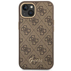 Guess 4G Vintage Gold Logo dėklas iPhone 14 Plus – rudas
