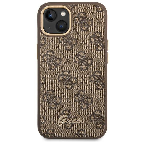 Guess 4G Vintage Gold Logo dėklas iPhone 14 Plus – rudas