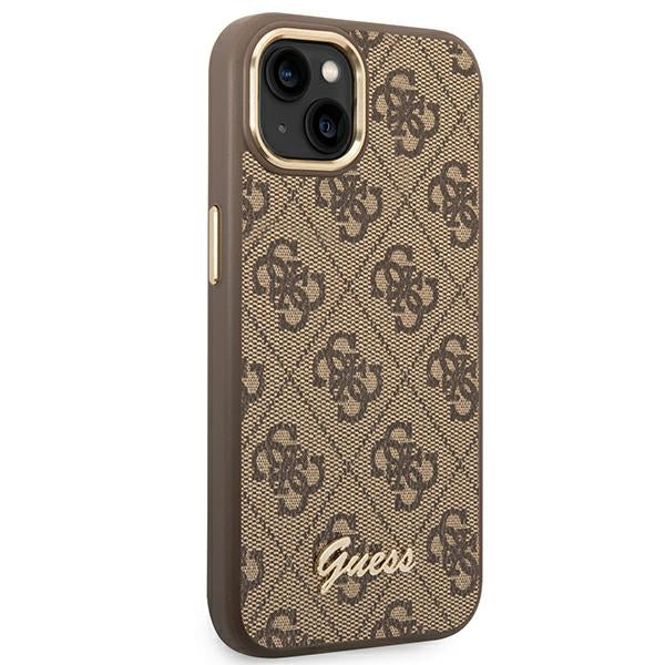 Guess 4G Vintage Gold Logo dėklas iPhone 14 Plus – rudas