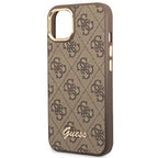 Guess 4G Vintage Gold Logo dėklas iPhone 14 Plus – rudas