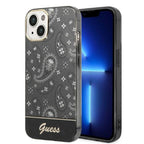 Guess dėklas iPhone 14 Plus – juodas, Paisley