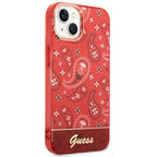 Guess dėklas iPhone 14 Plus – raudonas, Bandana Paisley