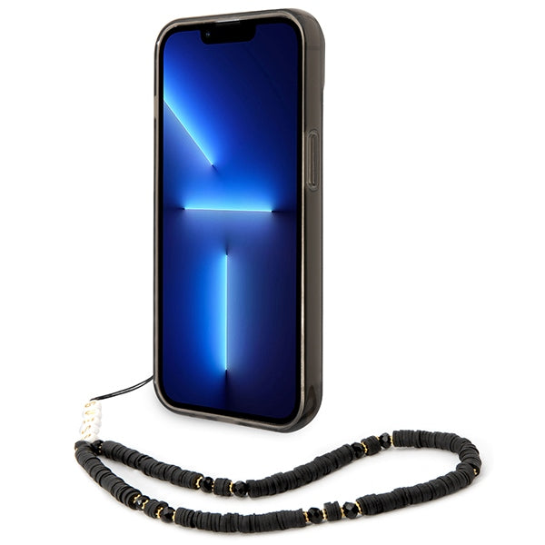 Guess skaidrus hardcase dėklas iPhone 14 Plus – juodas
