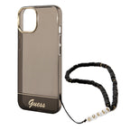 Guess skaidrus hardcase dėklas iPhone 14 Plus – juodas