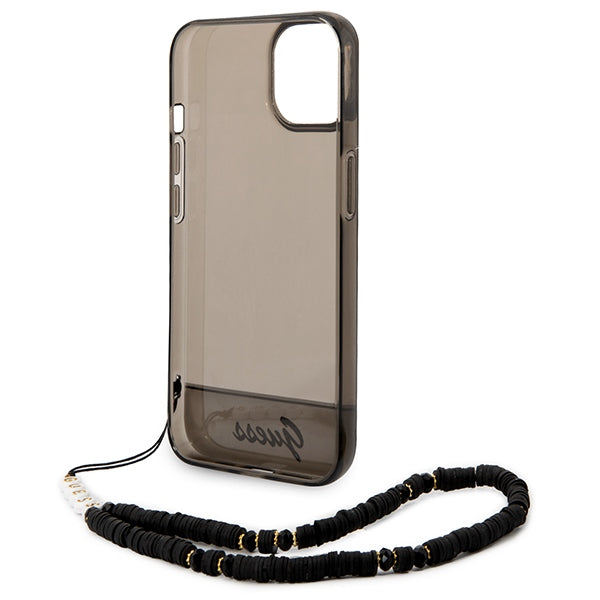 Guess skaidrus hardcase dėklas iPhone 14 Plus – juodas