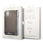 Guess skaidrus hardcase dėklas iPhone 14 Plus – juodas