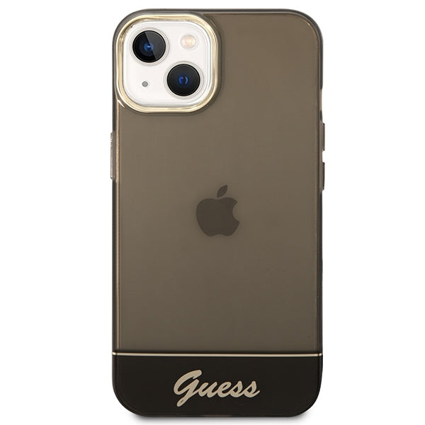 Guess skaidrus dėklas iPhone 14 Plus – juodas