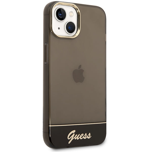 Guess skaidrus dėklas iPhone 14 Plus – juodas