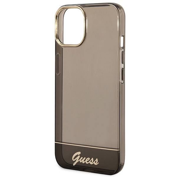 Guess skaidrus dėklas iPhone 14 Plus – juodas