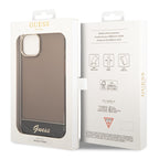 Guess skaidrus dėklas iPhone 14 Plus – juodas
