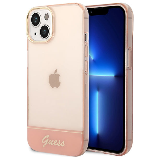 Guess skaidrus hardcase dėklas iPhone 14 Plus – rožinis -- iPhone 14 Plus