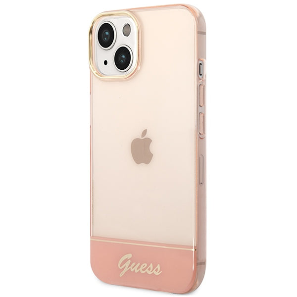 Guess skaidrus hardcase dėklas iPhone 14 Plus – rožinis -- iPhone 14 Plus