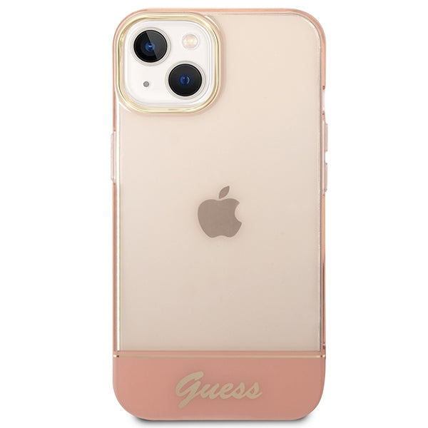 Guess skaidrus hardcase dėklas iPhone 14 Plus – rožinis -- iPhone 14 Plus