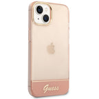 Guess skaidrus hardcase dėklas iPhone 14 Plus – rožinis -- iPhone 14 Plus